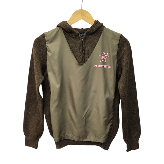 PEARLY GATES パーリーゲイツ ニット パーカー レディース 秋冬 ウール フード セーター サイドジップ ブラウン 1サイズ 055-270120 中古 T1
