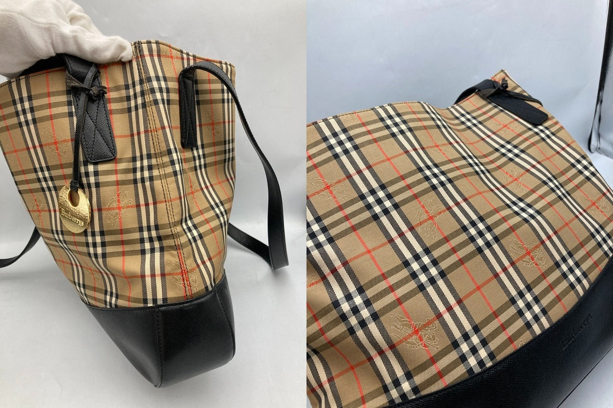 Burberrys バーバリーズ ノバチェック トートバッグ レディース ベージュ/ブラック 中古 D4