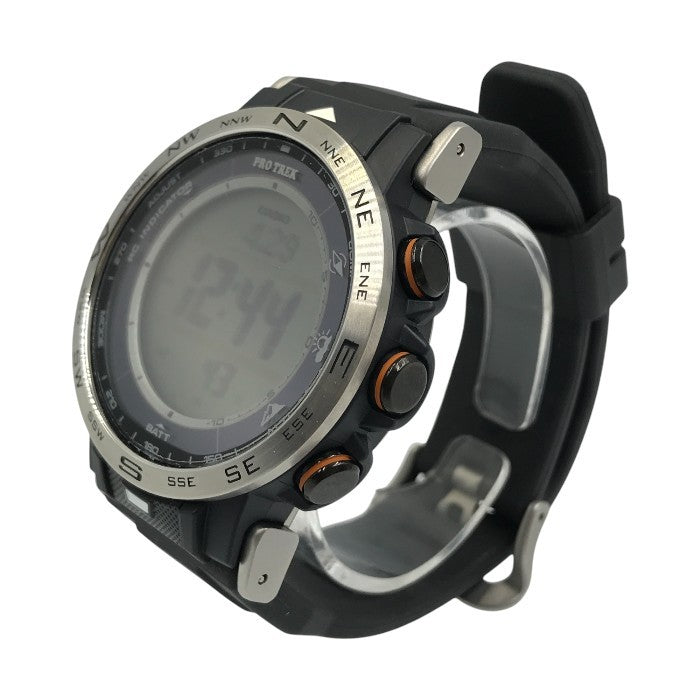 CASIO カシオ PRO TREK 腕時計 メンズ タフソーラー 電波 デジタル 登山 アウトドア コンパス ブラック PRW-30-1AJF 中古 T1