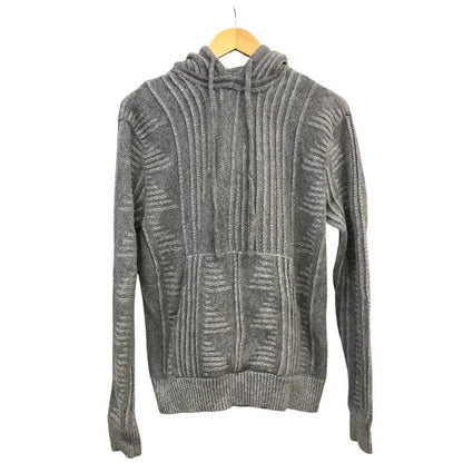 EMPORIO ARMANI エンポリオアルマーニ プルオーバーパーカー メンズ ウール フード グレー Sサイズ 中古 N1