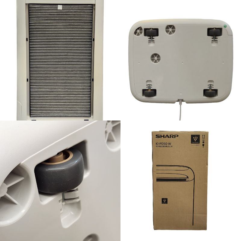 SHARP シャープ 除加湿空気清浄機 ホワイト おすすめ畳数約10畳 1台4役 衣類乾燥 プラズマクラスター25000 KI-PD50-W 中古 T1