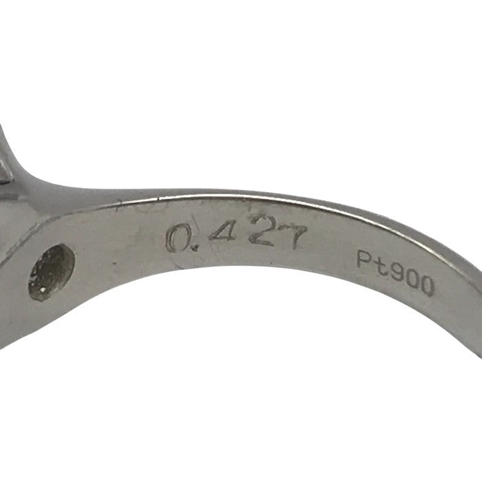 Pt900/ダイヤ 0.427ct リング レディース プリンセスカット 1Pダイヤモンド プラチナ 11号 中古 T1