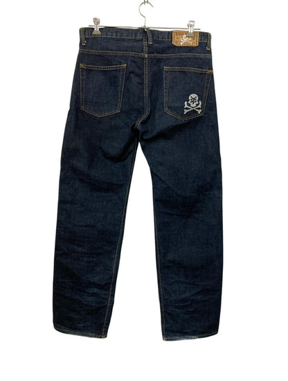 ZOO YORK ズーヨーク ボーンプリント デニムパンツ 34インチ メンズ 中古 D4