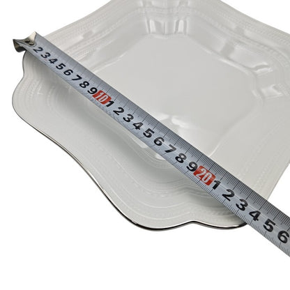 WEDGWOOD ウェッジウッド INTAGLIO インタグリオ PLATINUM プラチナ スクエアディッシュ 5C108200020 中古 H4