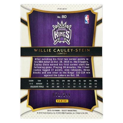 PANINI NBAカード SELECT PRIZM WILLIE CAULEY-STEIN KINGS /249 #80 中古 IT2