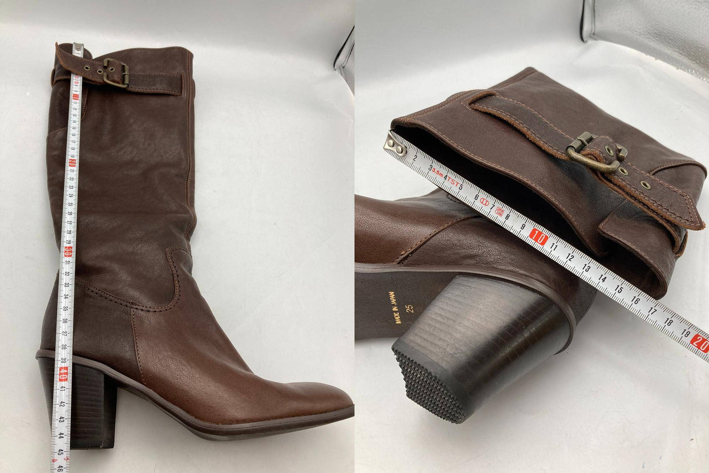 卑弥呼 レザー ロングブーツ ブラウン サイズ25cm 中古 D4