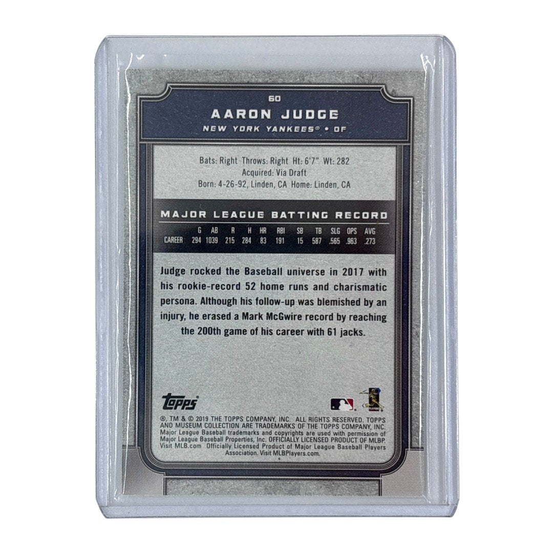 TOPPS MLBカード MUSEUM COLLECTION AARON JUDGE NEW YORK YANKEES #60 中古 IT1