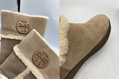 TORY BURCH トリ―バーチ サイドロゴ スウェード ムートンブーツ サイズ約22.5cm 中古 D4