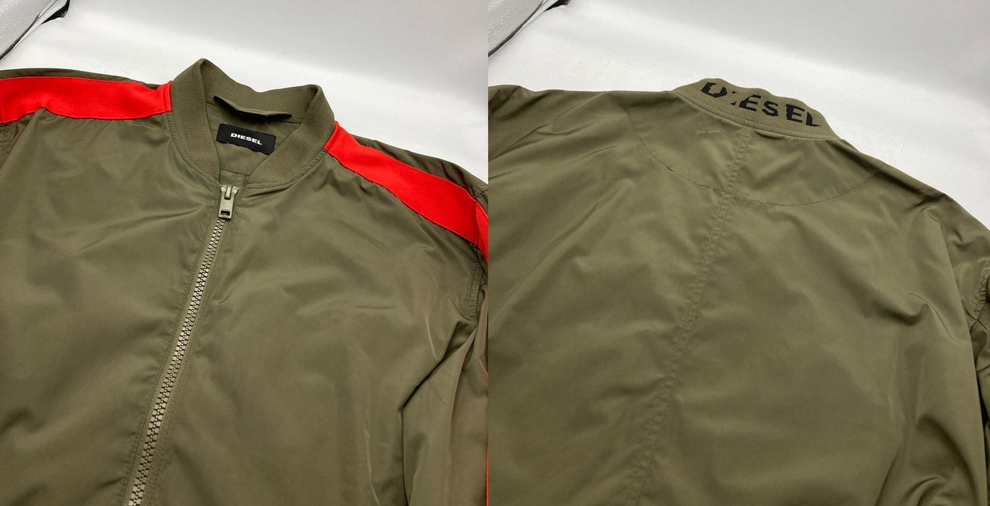 DIESEL ディーゼル 袖ライン ミリタリーブルゾン ナイロンジャケット サイズL メンズ 中古 D4