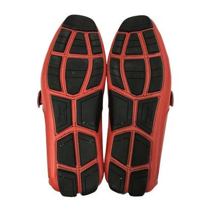 FERRAGAMO フェラガモ ドライビングシューズ メンズ ガンチーニ ローファー レッド 7サイズ MS45723 中古 T1