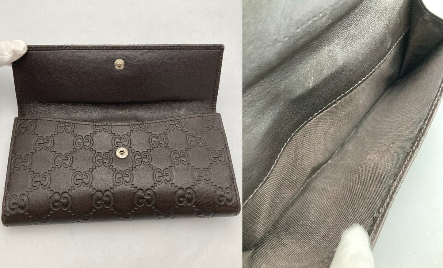 GUCCI グッチ シマレザー Wホック 長財布 231841 中古 D4