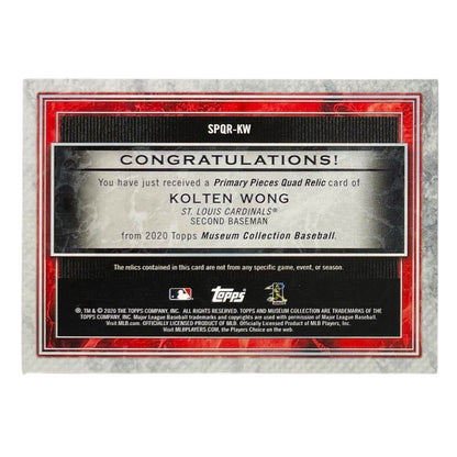 TOPPS MLBカード MUSEUM COLLECTION KOLTEN WONG ST. LOUIS CARDINALS /99 #SPQR-KW 中古 IT2