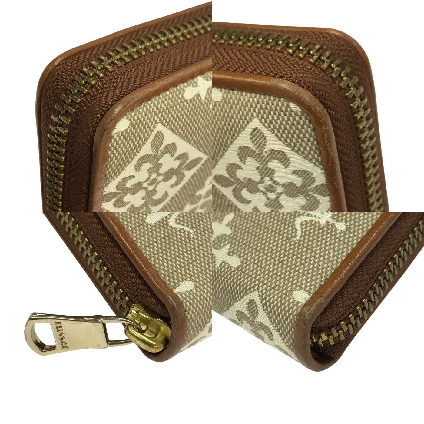 russet ラシット 長財布 レディース ラウンドジップ 三層式小銭入れ 収納大 ベージュ 中古 T1