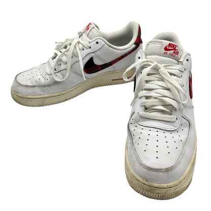 NIKE ナイキ エアフォース1 スニーカー メンズ ホワイト/レッドチェック 27cm DV0789 100 靴 シューズ かっこいい おしゃれ 中古 W1