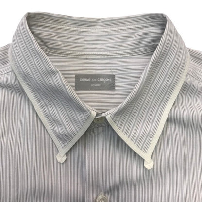 COMME des GARCONS HOMME コムデギャルソンオム シャツ メンズ 長袖 コットン ストライプ ホワイト/グレー HB-050520 中古 T1