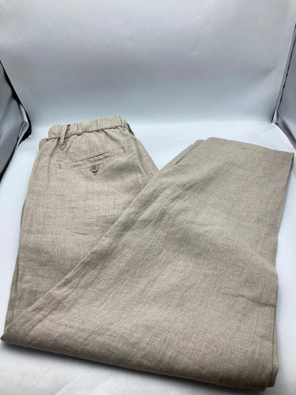 無印良品 リネン 洗いざらし テーパードパンツ 生成 サイズM 中古 D4