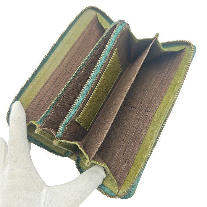 【未使用品】 NADAYA ナダヤ PEANUTS スヌーピー ファスナー 長財布 グリーン sp-73053 中古 H４