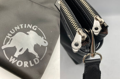 HUNTING WORLD ハンティングワールド ナイロン ショルダーバッグ ブラック 中古 D4
