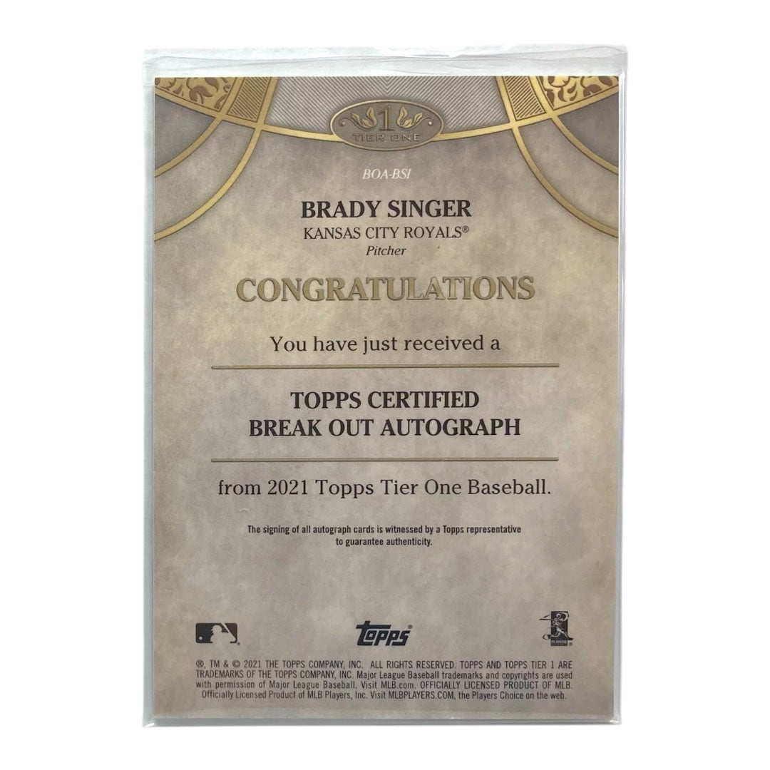 TOPPS MLBカード TIER 1 BRADY SINGER KANSAS CITY ROYALS /200 #BOA-BSI 中古 IT2