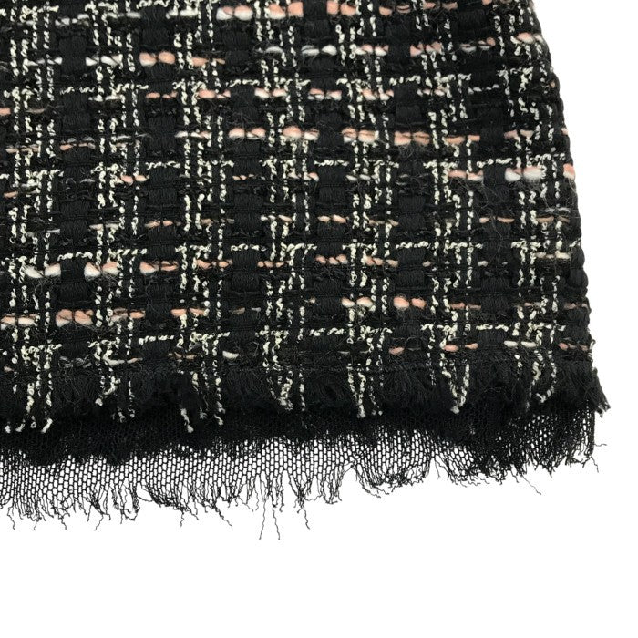 DOLCE＆GABBANA ワンピース レディース コットン ツイード ノースリーブ 膝丈 カットオフ 切りっぱなし ブラック 42サイズ F68C7T 中古 T1