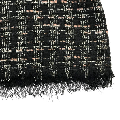 DOLCE＆GABBANA ワンピース レディース コットン ツイード ノースリーブ 膝丈 カットオフ 切りっぱなし ブラック 42サイズ F68C7T 中古 T1