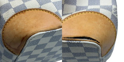 LOUIS VUITTON ルイヴィトン ダミエ アズール ハムステッドMM ハンドバッグ ホワイト N51206 鞄 ブランド レディース トートバッグ 中古 W４