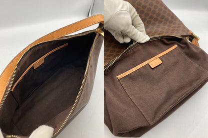 CELINE セリーヌ マカダム ワンショルダー ハンドバッグ 中古 D4