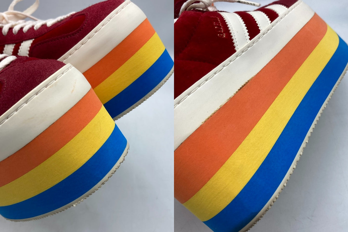 GUCCI×adidas グッチ×アディダス GAZELLE ガゼル 厚底 スニーカー 707871 サイズ23.5cm レディース 中古 D4