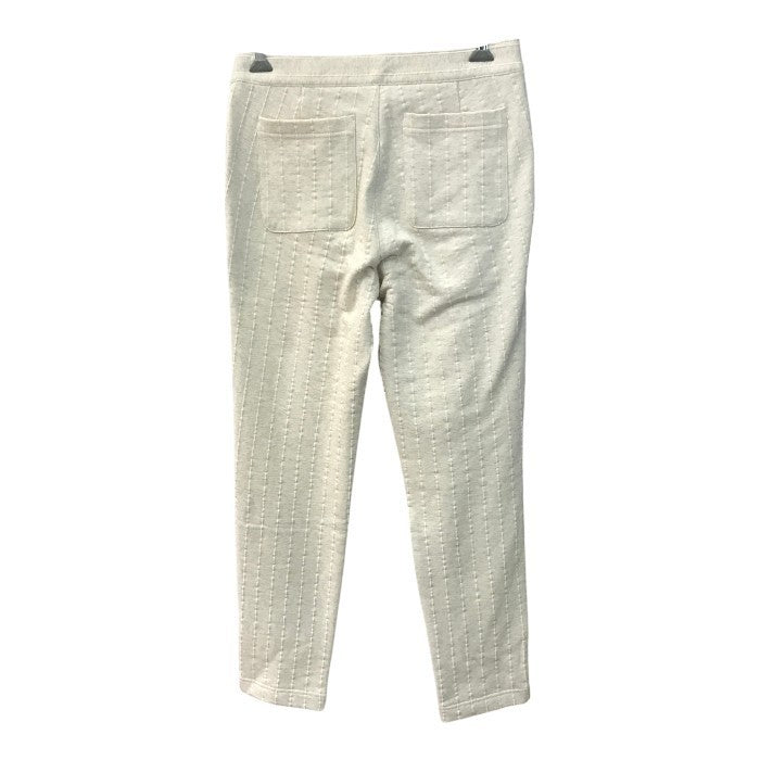 three dots フリースストライプ パンツ メンズ コットン ズボン ウエストドローコード ベージュ Sサイズ FS604M 中古 T1