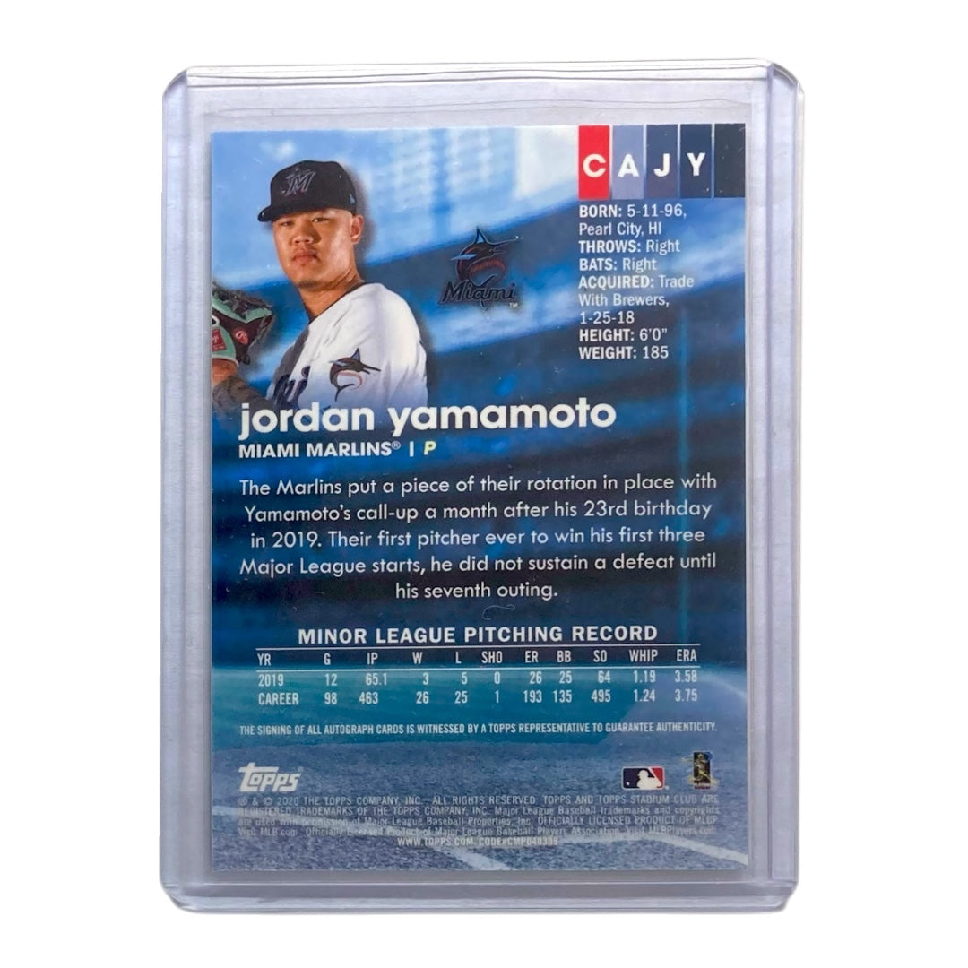 TOPPS MLBカード STUDIUM CLUB JORDAN YAMAMOTO MIAMI MARLINS #CAJY 中古 IT2