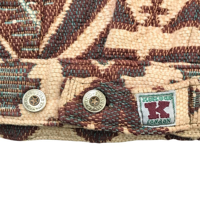 KOMODO コモド ジャケット メンズ コットン ネイティブ カバーオール 厚手シャツ ハンドメイド ベージュ/ブラウン Mサイズ 中古 T1
