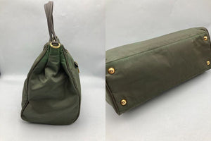 PRADA プラダ テスート 2WAY ハンドバッグ レディース カーキ B1843 中古 D4