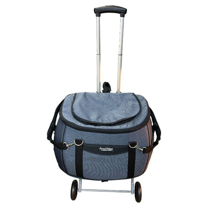 ファンタジーワールド コンパクトな多機能 ペットカート スイートハート リュックタイプ デニム 折りたたみ 小型犬 12kgまで リュック 手提げ 中型犬 中古 W４