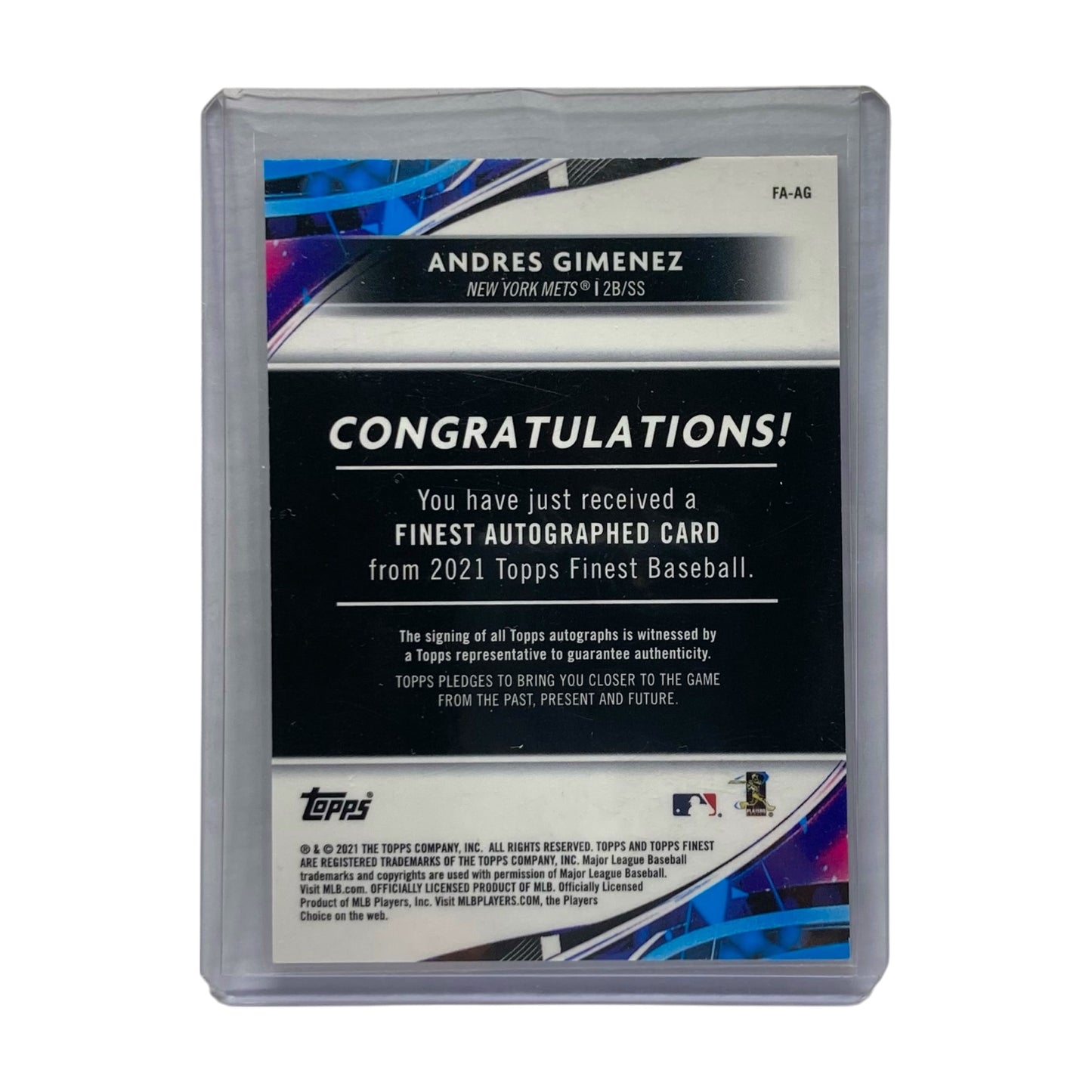 TOPPS MLBカード FINEST ANDRES GIMENEZ METS #FA-AG 中古 IT2