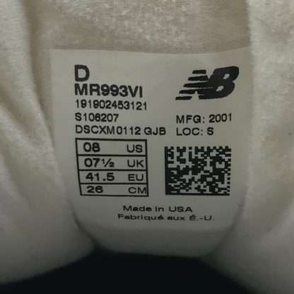ニューバランス NewBalance MR993 VI ブルー MADE IN USA USA製 26cm アメリカ製 スニーカー 靴 シューズ 中古 W1