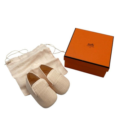 HERMES エルメス リネン ベビー ファーストシューズ 中古 D4
