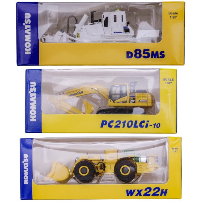 KOMATSU コマツ オリジナルミニチュアカー 10点セット 1/87スケール 非売品 株主優待 建築機械 ミニカー 中古 a1