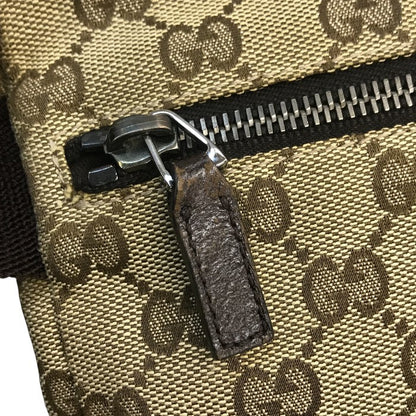 GUCCI グッチ ボディバッグ メンズ GGキャンバス/レザー ウエストポーチ 斜め掛け ショルダーバッグ ベージュ/ブラウン 28566 中古 T1