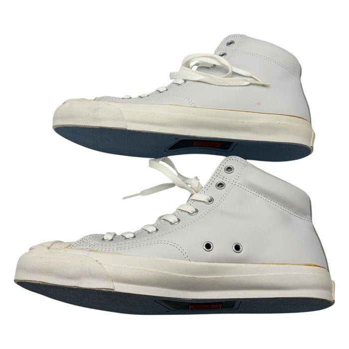 CONVERSE Jack Purcell コンバース ジャックパーセル オールレザー MID スニーカー 1CK503 27cm 靴 シューズ メンズ ホワイト 中古 W４