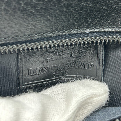 LONGCHANP ロンシャン レザー エンボスロゴ ショルダーバッグ 鞄 レディース 本革 ブラック ミニ 小さめ 中古 W４