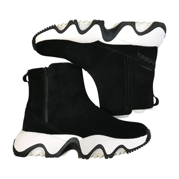SOREL ソレル キネティック インパクト ショートブーツ レディース 秋冬 厚底 ファー Black/Sea Salt 22.5cm NL5196 中古 T1