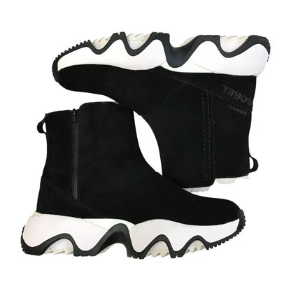 SOREL ソレル キネティック インパクト ショートブーツ レディース 秋冬 厚底 ファー Black/Sea Salt 22.5cm NL5196 中古 T1