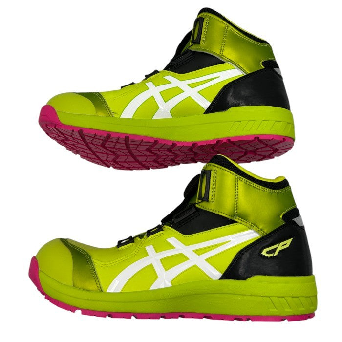 ASICS アシックス ワーキング スニーカーブーツ ウィンジョブ CP304 BOA ネオンライム 27.0 cm 靴 シューズ WINJOB 安全靴 メンズ 中古 W1