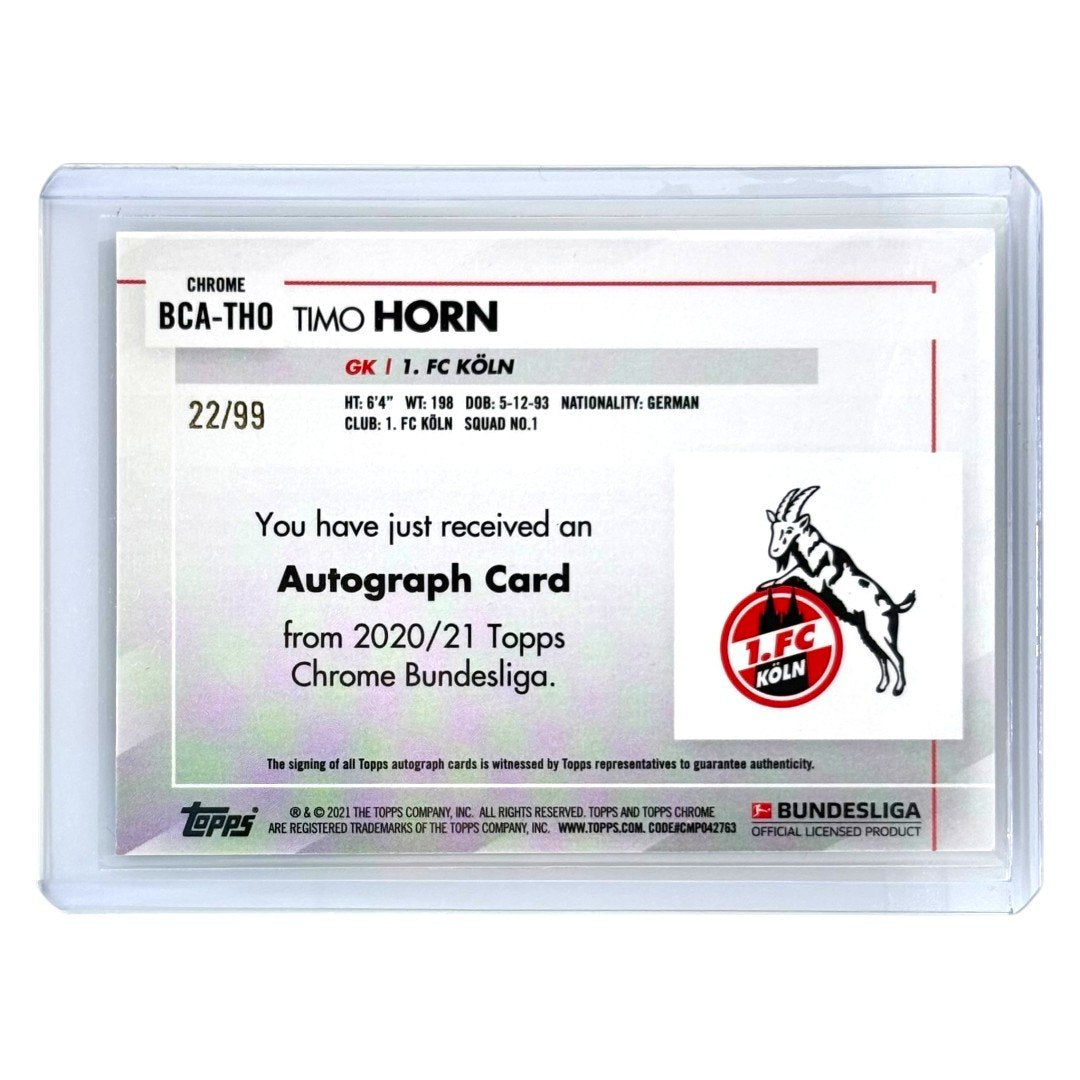 TOPPS サッカーカード CHROME TIMO HORN KOLN /99 #BCA-THO 中古 IT1