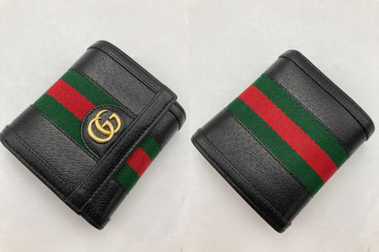 GUCCI グッチ オフィディア GG シェリーライン 二つ折り財布 598662 ブラック 中古 D4