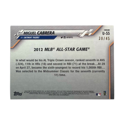 TOPPS MLBカード CHROME MIGUEL CABRERA DETROIT TIGERS /45 #U-55 中古 IT2