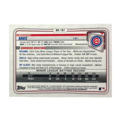 TOPPS MLBカード BOWMAN CHROME BRENNEN DAMS CHICAGO CUBS /50 #BD-187 中古 IT2