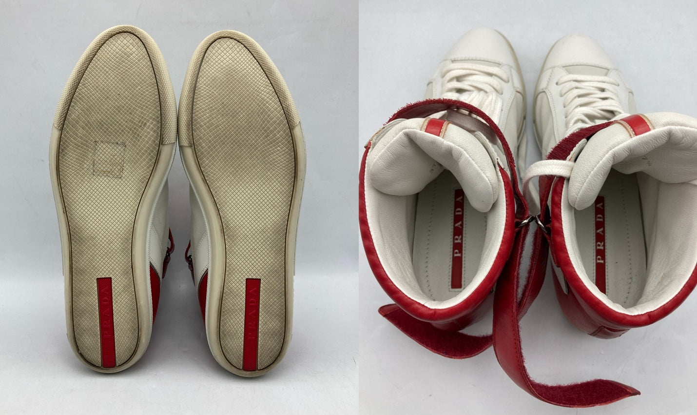 PRADA プラダスポーツ レザー ハイカットスニーカー 3T5743 サイズ37 1/2 レディース 中古 D4