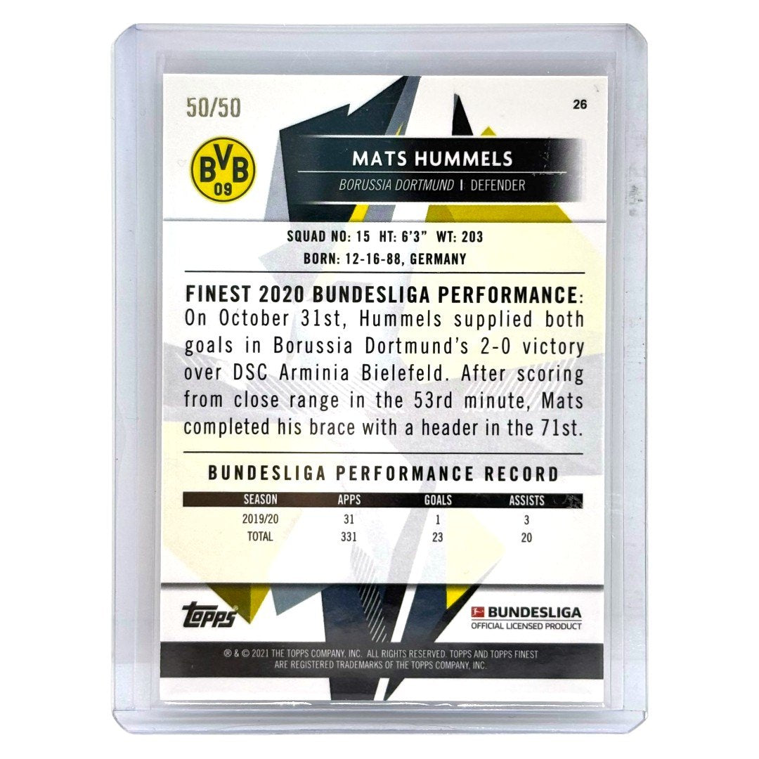 TOPPS サッカーカード FINEST MATS HUMMELS BORUSSIA DORTMUND /50 #26 中古 IT1