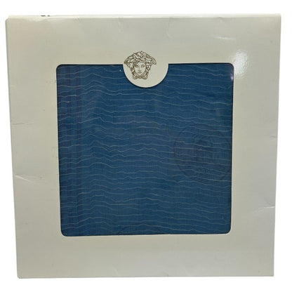 GIANNI VERSACE ジャンニ ヴェルサーチ ストール シルク ブルー レディース 小物 総柄 中古 W４